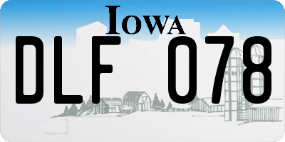 IA license plate DLF078