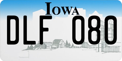 IA license plate DLF080