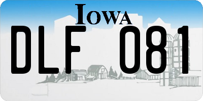 IA license plate DLF081
