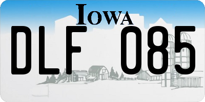 IA license plate DLF085