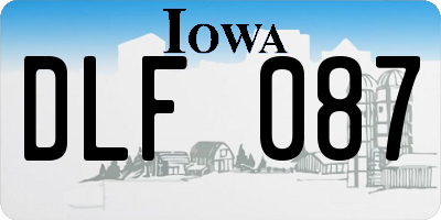 IA license plate DLF087