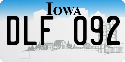 IA license plate DLF092