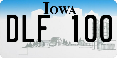 IA license plate DLF100