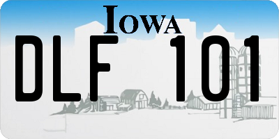 IA license plate DLF101