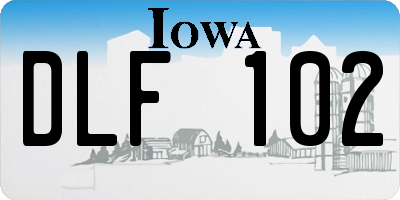 IA license plate DLF102