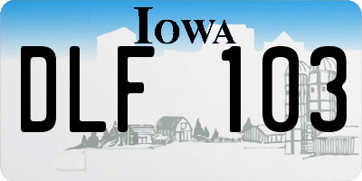 IA license plate DLF103
