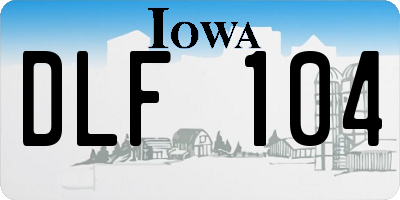 IA license plate DLF104