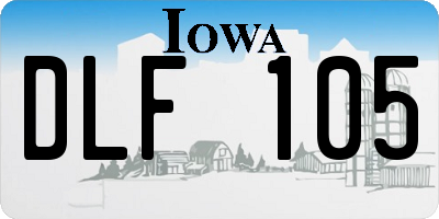 IA license plate DLF105