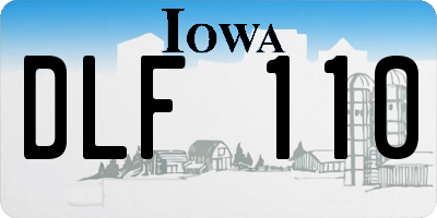 IA license plate DLF110