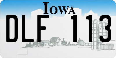 IA license plate DLF113