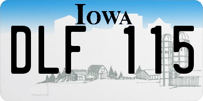 IA license plate DLF115