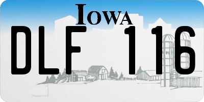 IA license plate DLF116