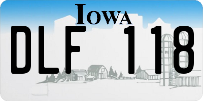 IA license plate DLF118