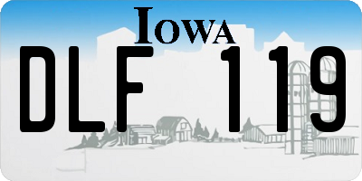 IA license plate DLF119