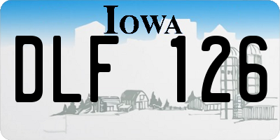 IA license plate DLF126