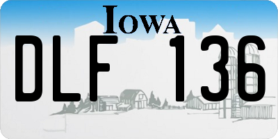 IA license plate DLF136