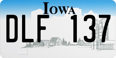 IA license plate DLF137