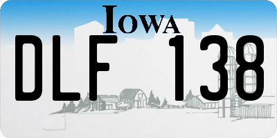IA license plate DLF138