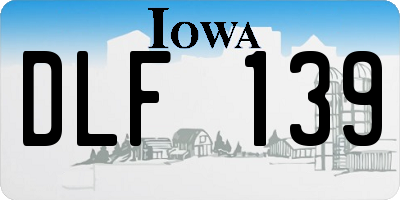 IA license plate DLF139