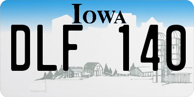 IA license plate DLF140