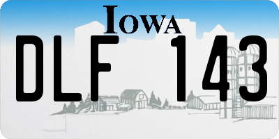 IA license plate DLF143