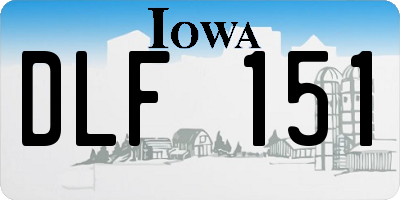 IA license plate DLF151