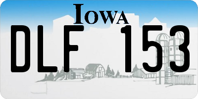 IA license plate DLF153