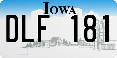 IA license plate DLF181