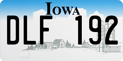IA license plate DLF192