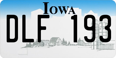 IA license plate DLF193