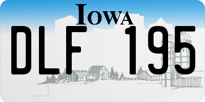 IA license plate DLF195