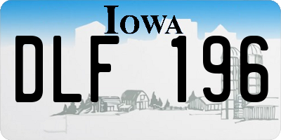 IA license plate DLF196