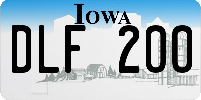 IA license plate DLF200