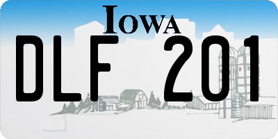 IA license plate DLF201