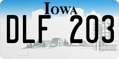 IA license plate DLF203