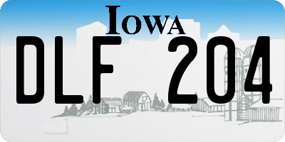 IA license plate DLF204