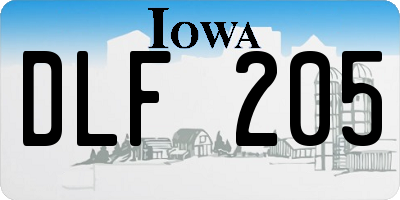 IA license plate DLF205