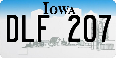 IA license plate DLF207