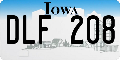 IA license plate DLF208