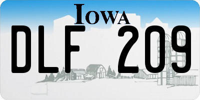 IA license plate DLF209