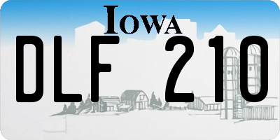 IA license plate DLF210
