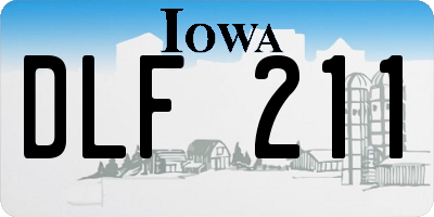 IA license plate DLF211
