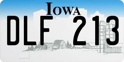 IA license plate DLF213