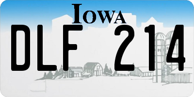 IA license plate DLF214
