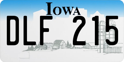 IA license plate DLF215