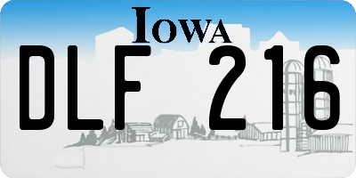 IA license plate DLF216