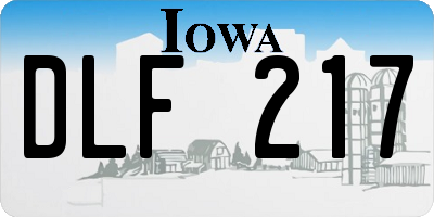 IA license plate DLF217
