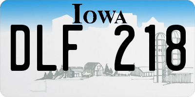 IA license plate DLF218
