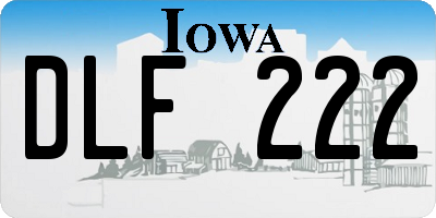 IA license plate DLF222