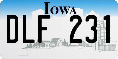 IA license plate DLF231